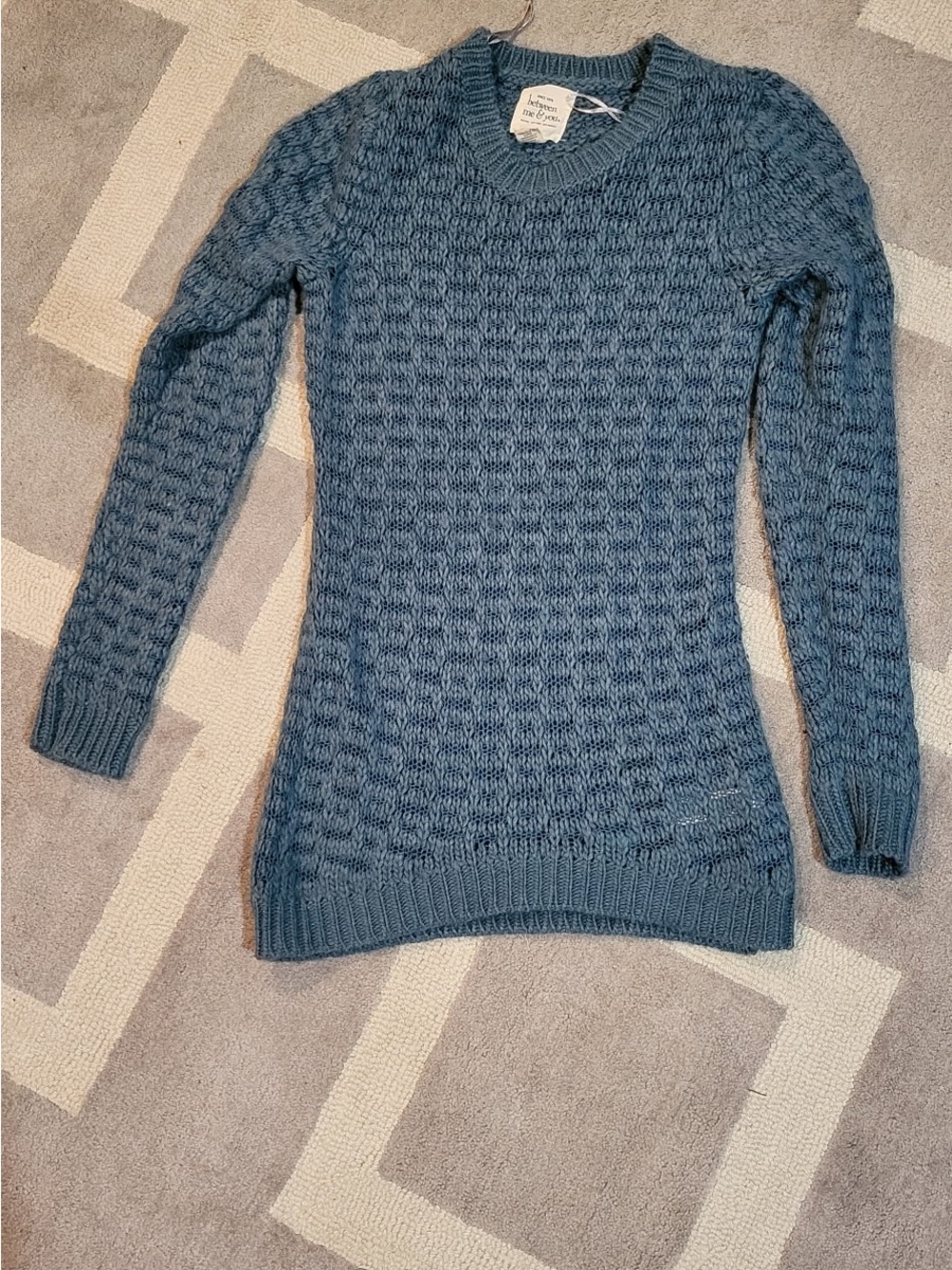 Women's Textured Crewneck Sweater - Blue